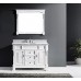 Huntshire 48" Single Bathroom Vanity in White with Marble Top and Round Sink with Brushed Nickel Faucet and Mirror - B07D3YQGN9